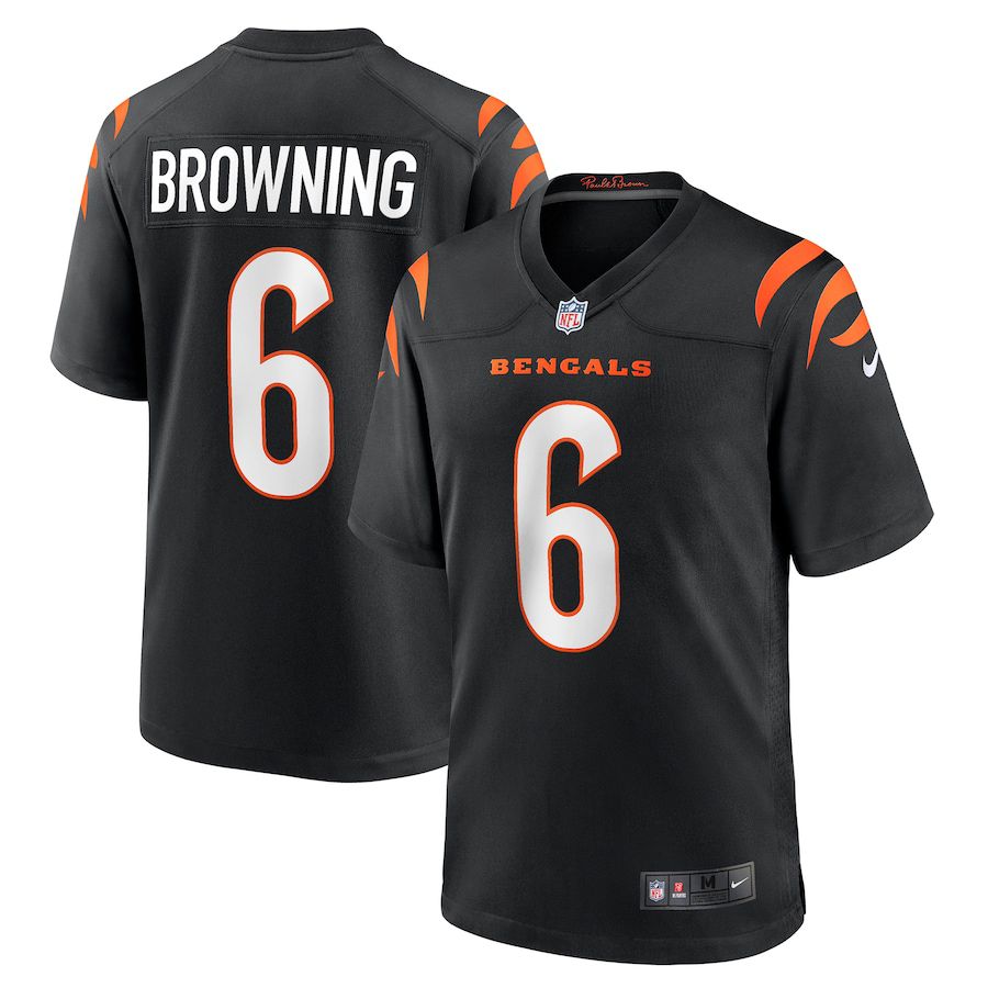 Men Cincinnati Bengals #6 Jake Browning Nike Black Game NFL Jersey->cincinnati bengals->NFL Jersey